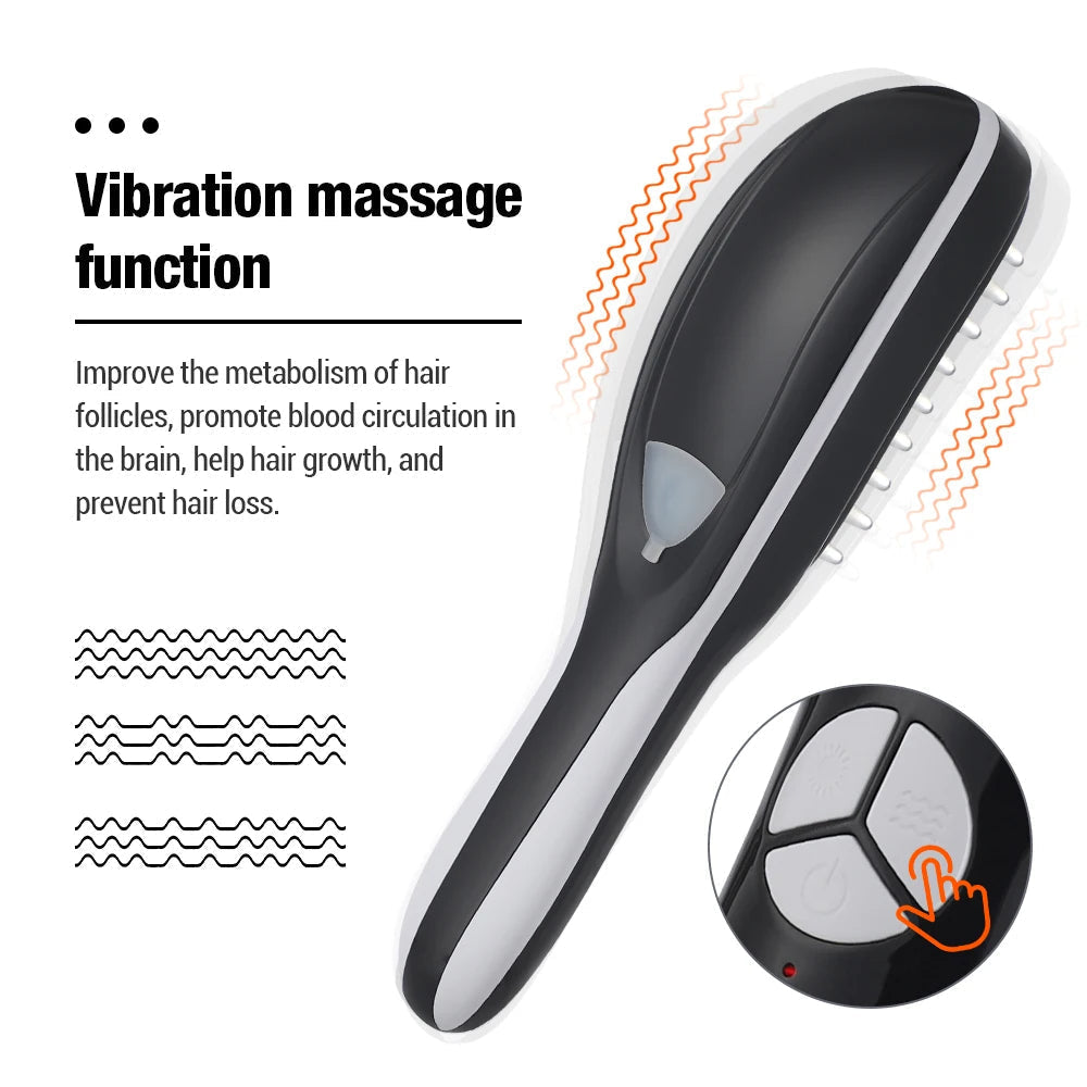 LED Electric Rechargeable Hair Growth Head Massager Brush