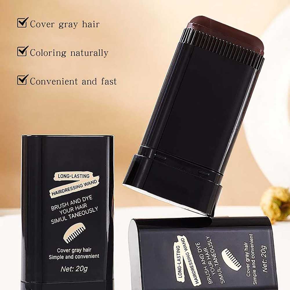 Black Hair Dye Stick for Instant Gray Coverage | قلم صبغة الشعر الأسود للتغطية الفورية للشيب