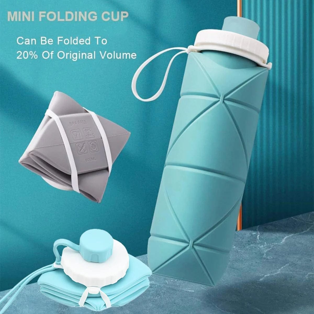 Premium Foldable Silicone Water Bottle | زجاجة مياه سيليكون فاخرة قابلة للطي