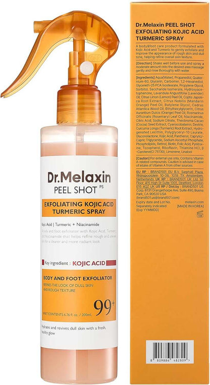 Dr.Melaxin Peel Shot Exfoliating Kojic Acid Turmeric Spray | د. ميلاكسين بيل – بخاخ مقشّر بحمض الكوجيك والكركم