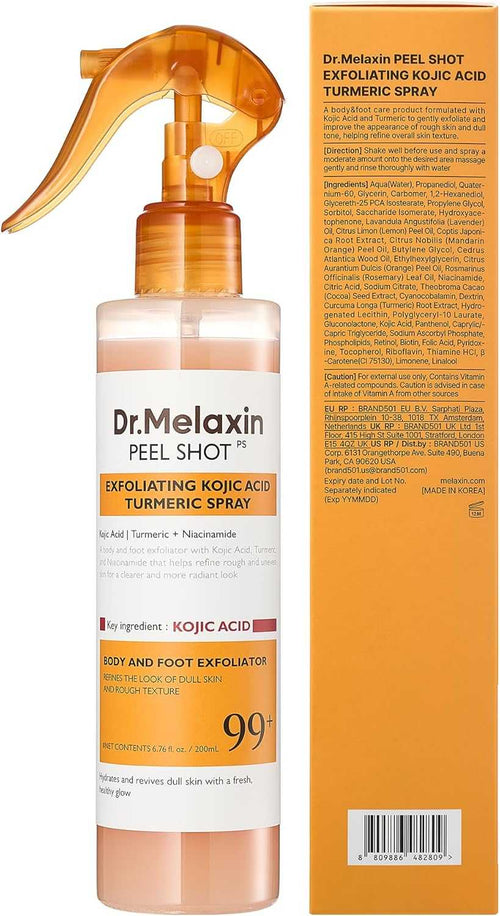 Dr.Melaxin Peel Shot Exfoliating Kojic Acid Turmeric Spray | د. ميلاكسين بيل – بخاخ مقشّر بحمض الكوجيك والكركم